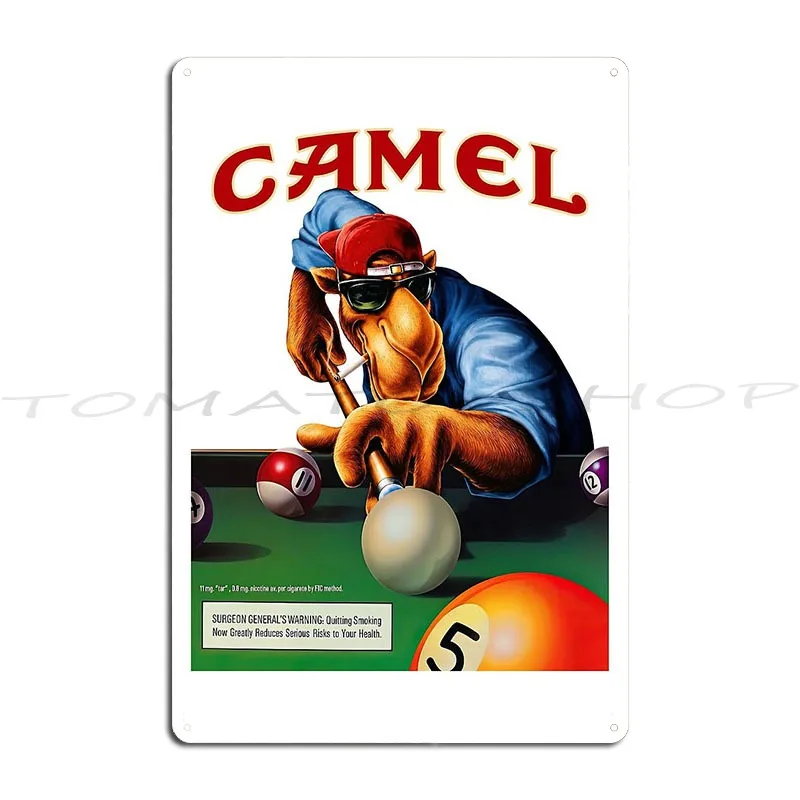 Joe Camel Billiards Metal Plaque Poster Plaques Club Funny Wall Decor Printed Tin Sign Poster