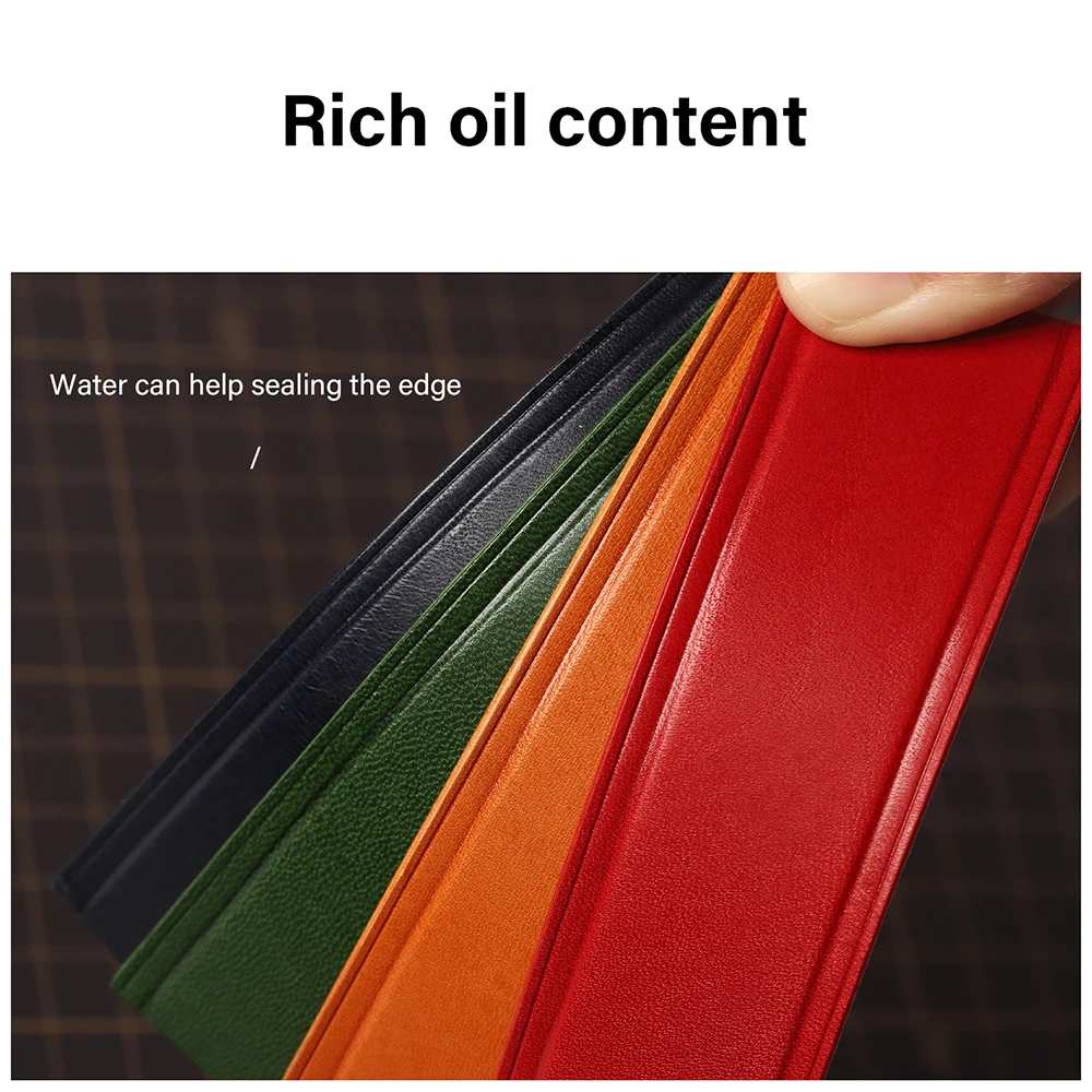 WUTA 3 أقدام مربعة غير منتظمة ملونة من جلد البقر المدبوغ بالخضراوات قطعة من الجلد الطبيعي المشمع بالحبوب الكاملة