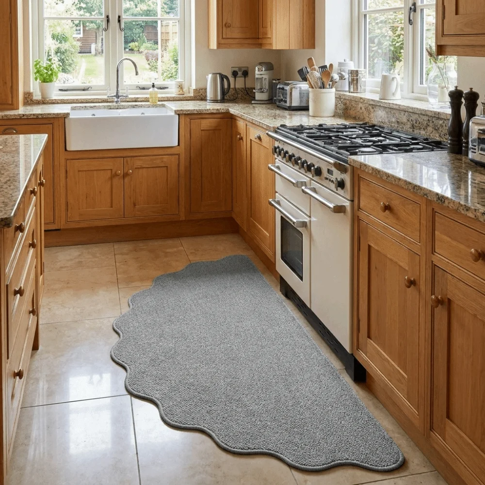 Non-Slip Front Door Mat Irregular Thicken Entrance Door Mat Dirt Resistant Decorative Dirt Trapping Mat Kitchen