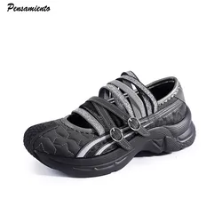 Women Casual Loafers Strap Ballet Dance Flats Shoes Spring Autumn Thick Sole Espadrilles Female Sports Walking Sneakers Shoes