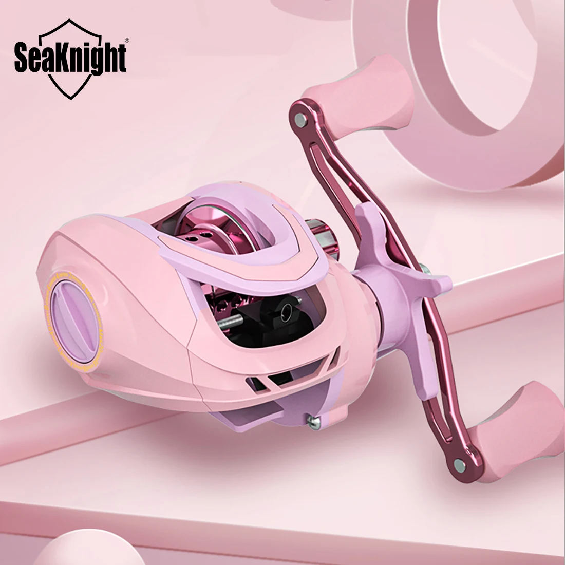 Seaknight New Brand Macaroon Pink Bass Fishing Reel CNC Spool Bait Casting Reel Weight 220G Max Drag 8KG Sea Fishing Tackles