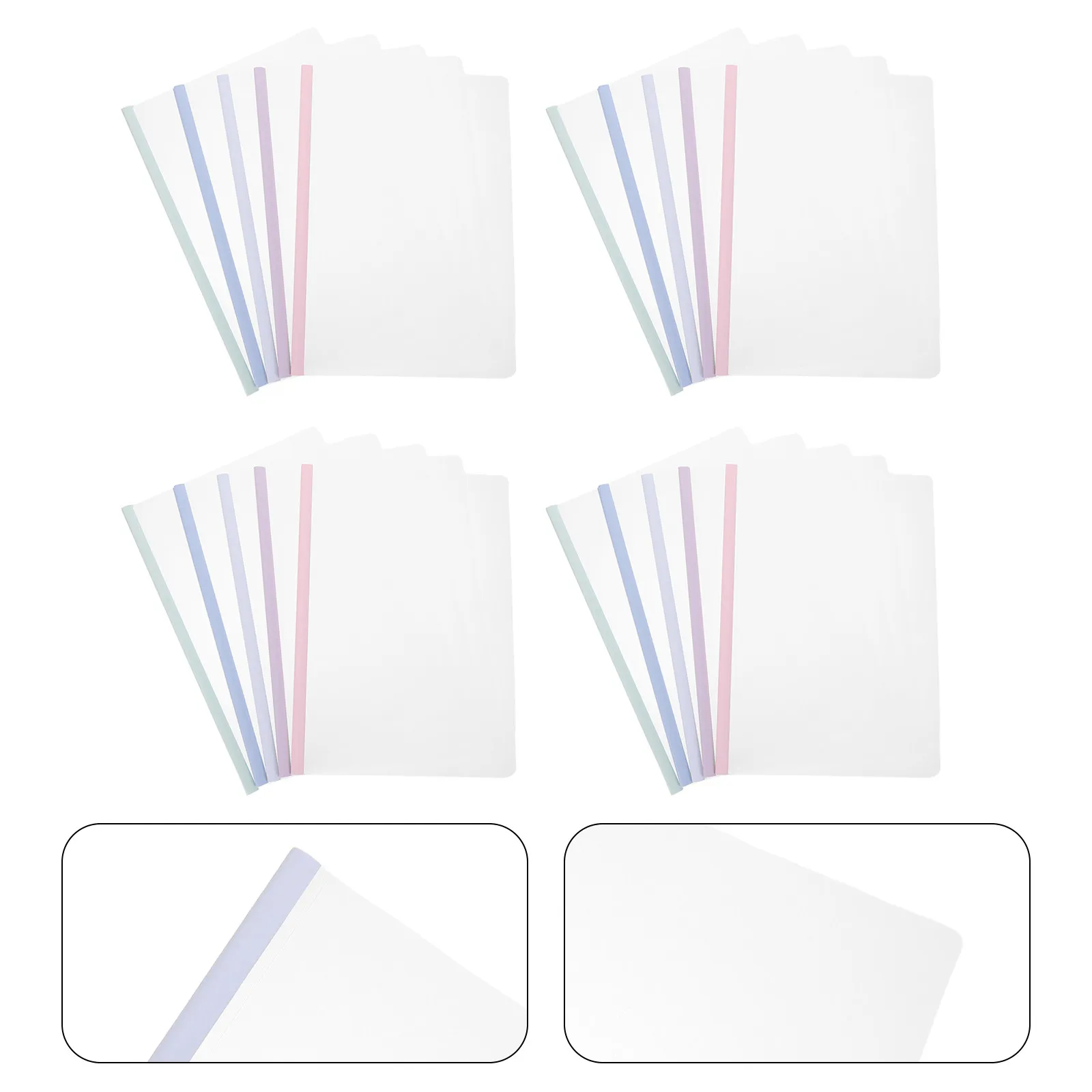 20pcs-gradient-transparent-sliding-bar-report-cover-clear-plastic-document-folder-for-classroom-presentation-interview-resume
