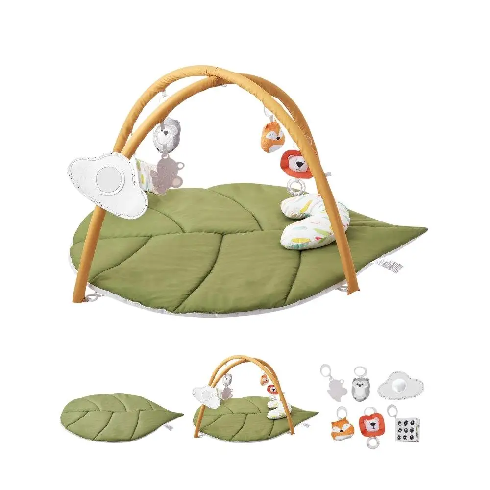

Baby Play Gym Activity Mat with 6 Sensory Toys for Tummy Time Soft and Comfortable Thick Playmat 42.9x33.5 Inches