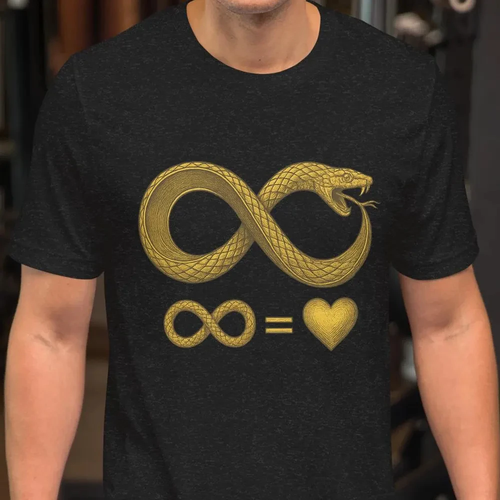 Infinite Heart – Ouroboros Alchemy T-Shirt unisexe t-shirts graphiques Streetwear T-shirt à manches courtes à col rond de haute qualité pour hommes