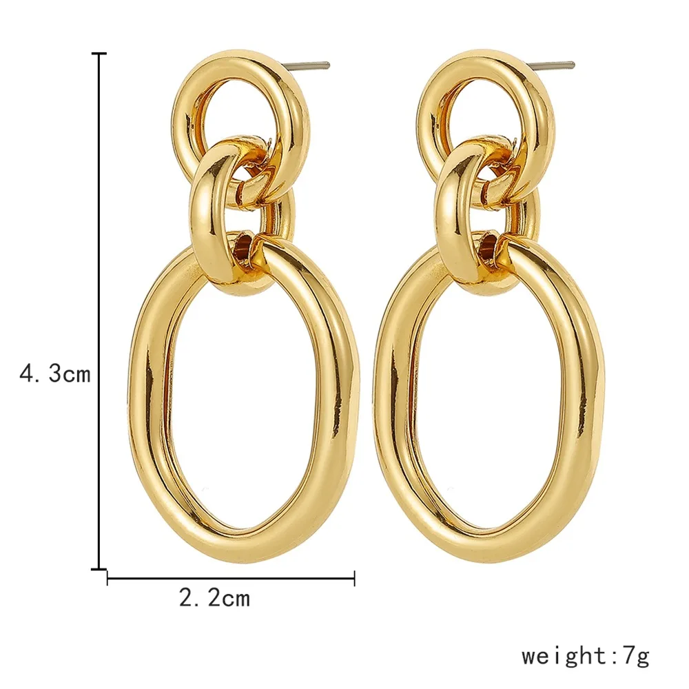 2022 New Women Stainless Steel Unusual Chain Earrings Fashion Drop Earrings 2021 Punk Gothic Chain Earrings For Female Jewelry