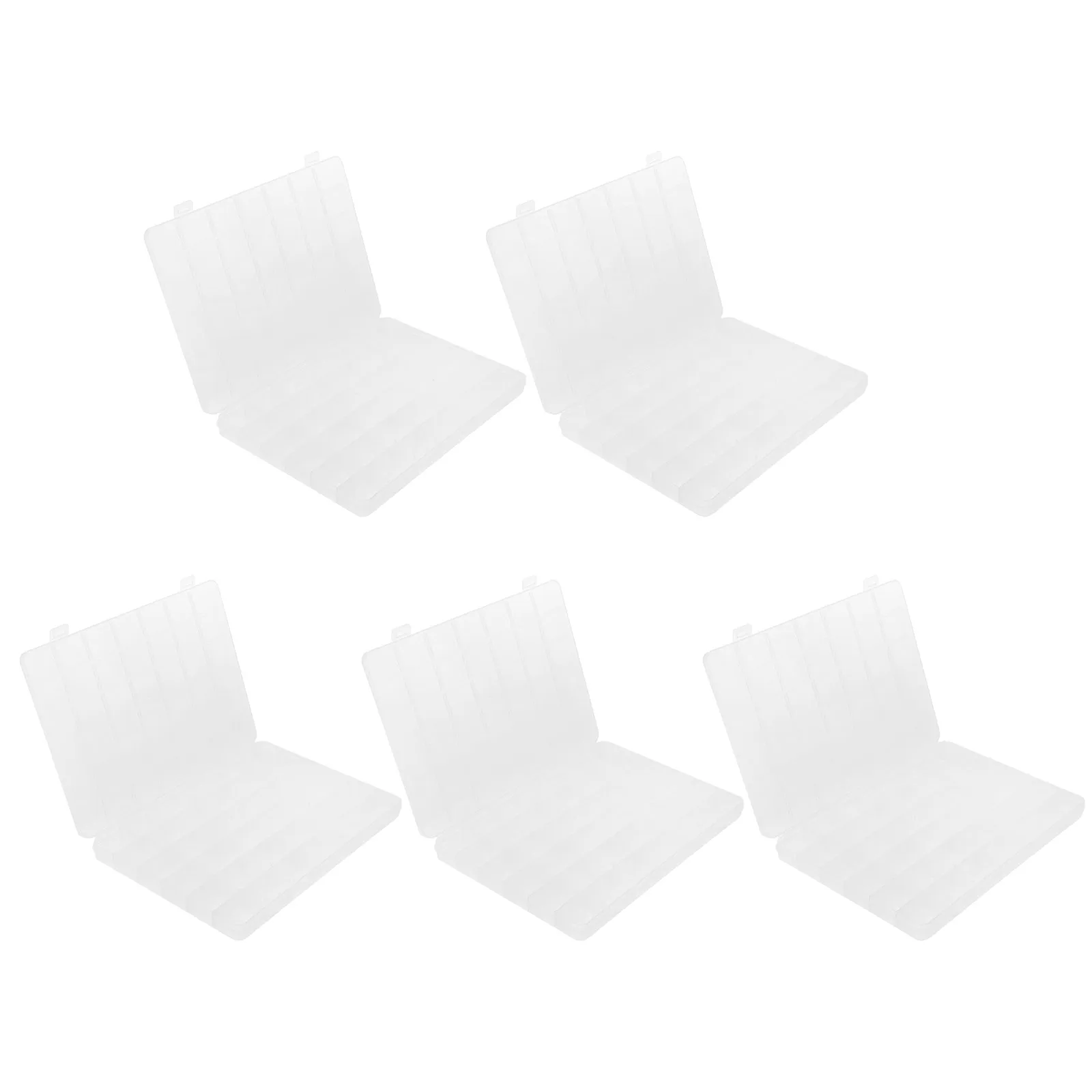 

5pcs Transparent Bead Organizer Box Grid Dividers Clear Plastic Containers Jewelry Craft Buttons Small Parts Durable Portable