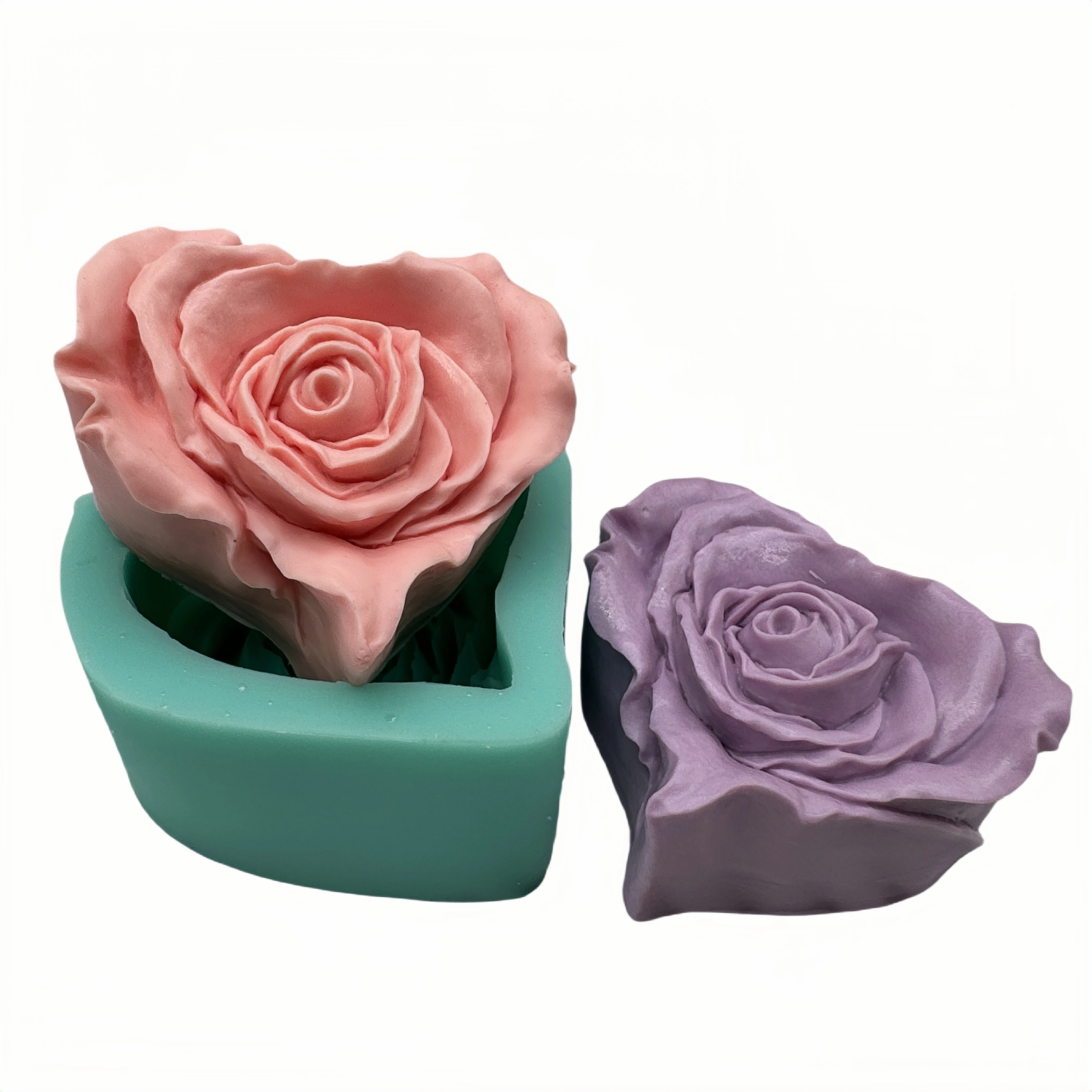 3D Flower Soap Candle Molds Scented Wax Mould Chocolate Cake Molds Decorating Resin Epoxy Gypsum Clay Crafts Silicone Mold