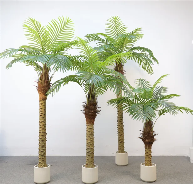 

1.2m to 2.1m Meter Artificial Coconut Palm Tree Potted Green Plant For Hotel Mall Office Landscape Decor