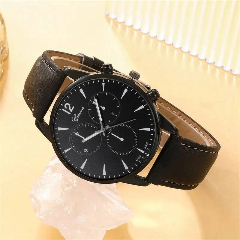 5PCS Set Fashion Mens Business Watches For Men Black Tree of Life Hand Rope Luxury Man Sport Casual Quartz Watch Reloj Hombre