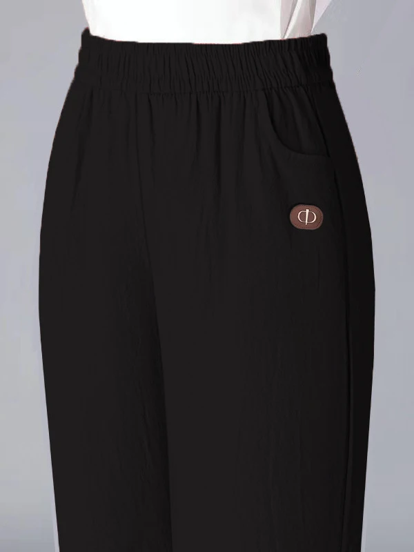 Calças Harem Casuais de Aodão e Linho Finas de Verão para Mulheres, Soltas, de Cintura Alta, com Pernas Retas e Confortávei...