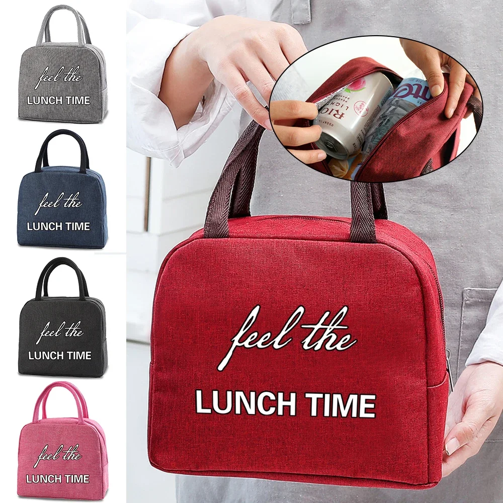 

Insulated Canvas Lunch Bag Thermal Food Cooler Lunch Box Bags Portable Picnic Travel Lunch Bags for Women Refrigerated Bag