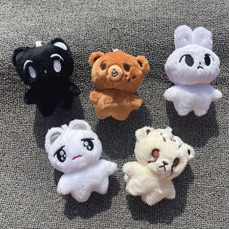 1PC Cartoon Cheetah Lee Doyoung Mark Same Plush Keyrings Q Styles Mini Gomdo Lee Taeyong Keychains Key Rings Bag Pendants