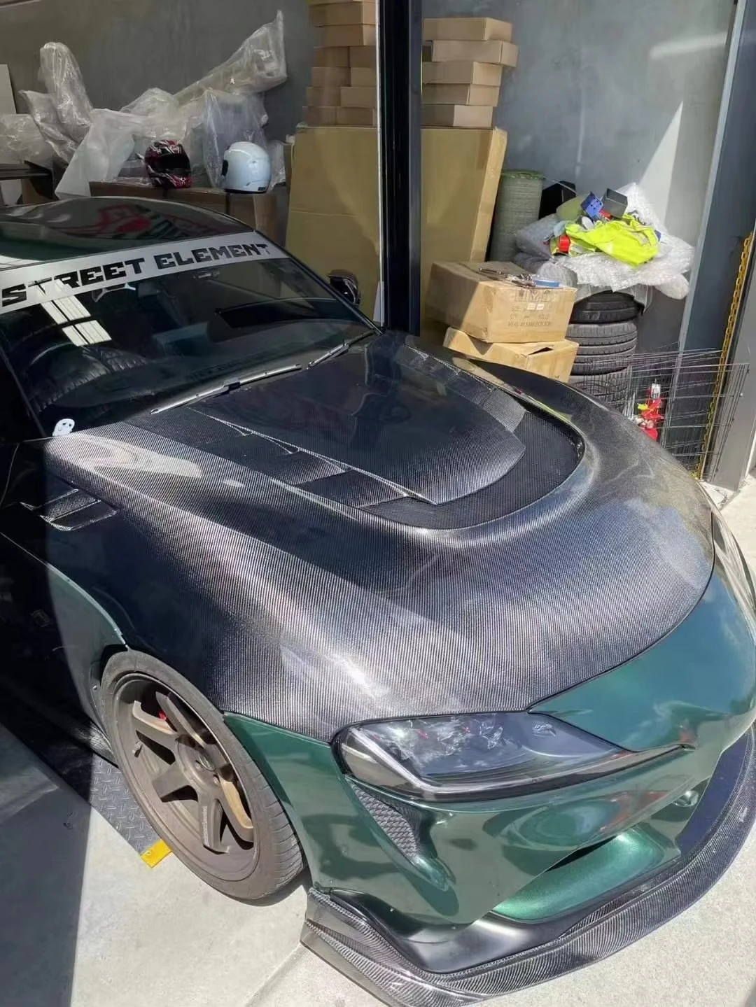 V Style Carbon Fiber Front Engine Hood Fit Toyota GR Supra A90 A91 MKV Exterior Bonnet Car Tuning Upgrade Parts