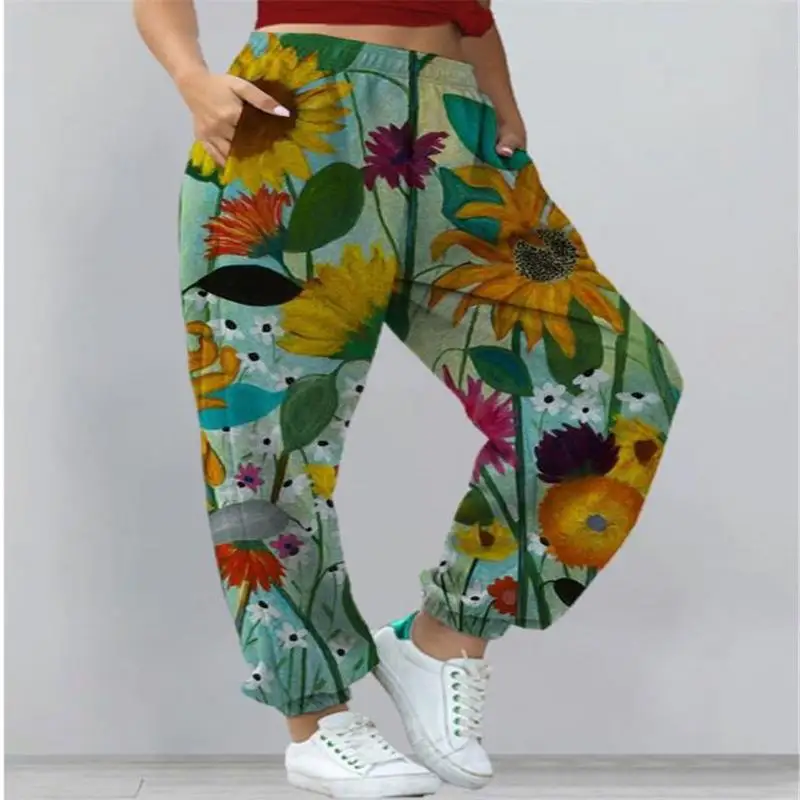 เสื้อสเวตเตอร์พิมพ์ลายกีฬา กางเกงขายาวผู้หญิง ผ้าโพลีเอสเตอร์ 2023 แฟชั่นฤดูใบไม้ผลิ ชุดลำลองสำหรับสุภาพสตรี