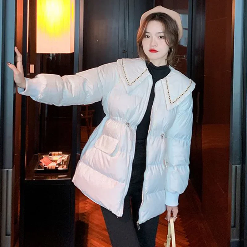 Jacket Plush Blouson Women\'s Down Coat Luxury High Quality Modern Demi-season New in Lady Parka Outerwears Loose Casual Elegant