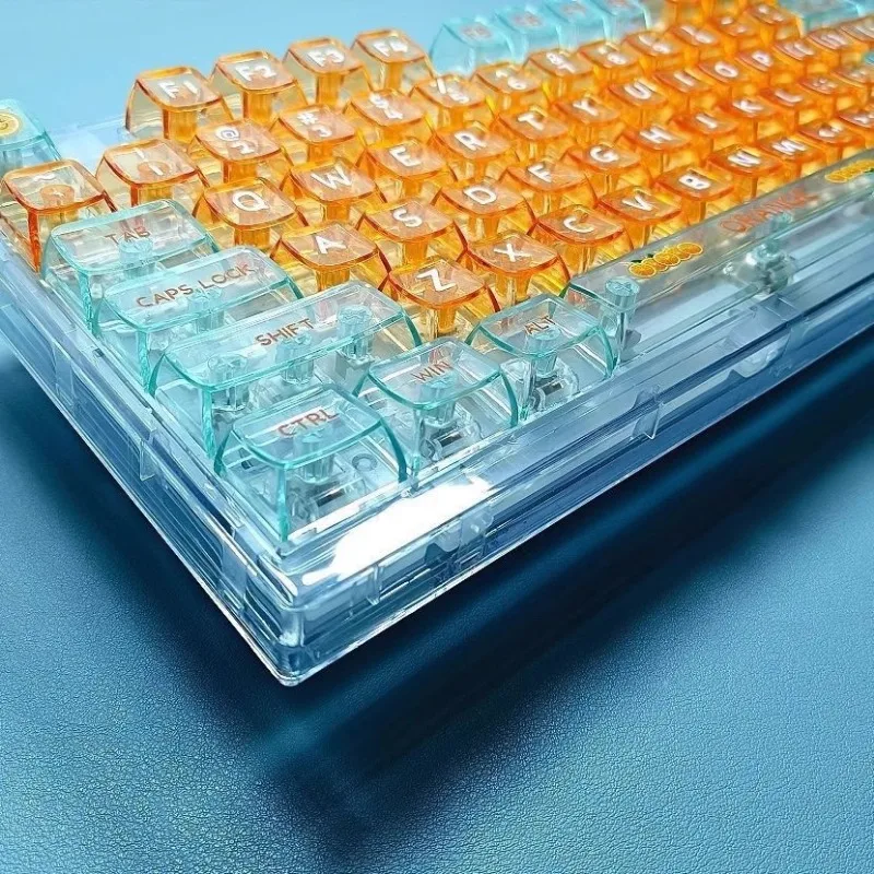 Imagem -04 - Keycaps Conjunto For Mechanical Keyboard Mda Profile Keycaps Keycaps Transparentes Mifuny Orange Theme pc Acessórios 132 Chaves