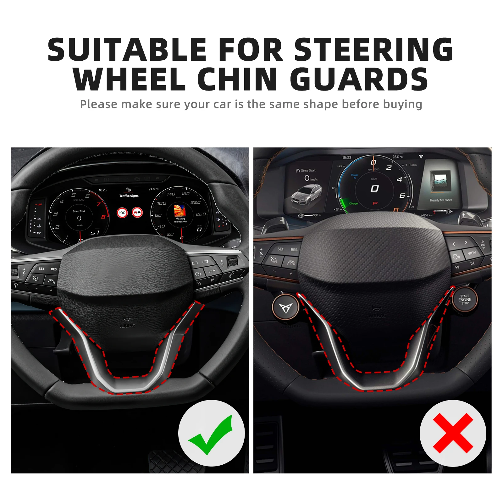 Car Steering Wheel Trim For Seat Ateca/ibiza/Leon/Tarraco For Cupra Formentor/Ateca/Born/Leon 2021-2026  Real Dry Carbon Fiber
