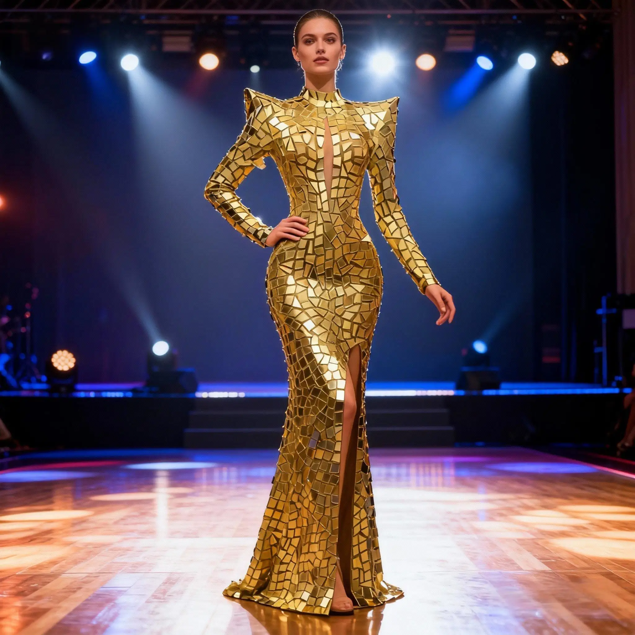 

Женское длинное зеркальное платье, лирический костюм для выпускного вечера для вечеринки, сценического шоу, танцевальной одежды