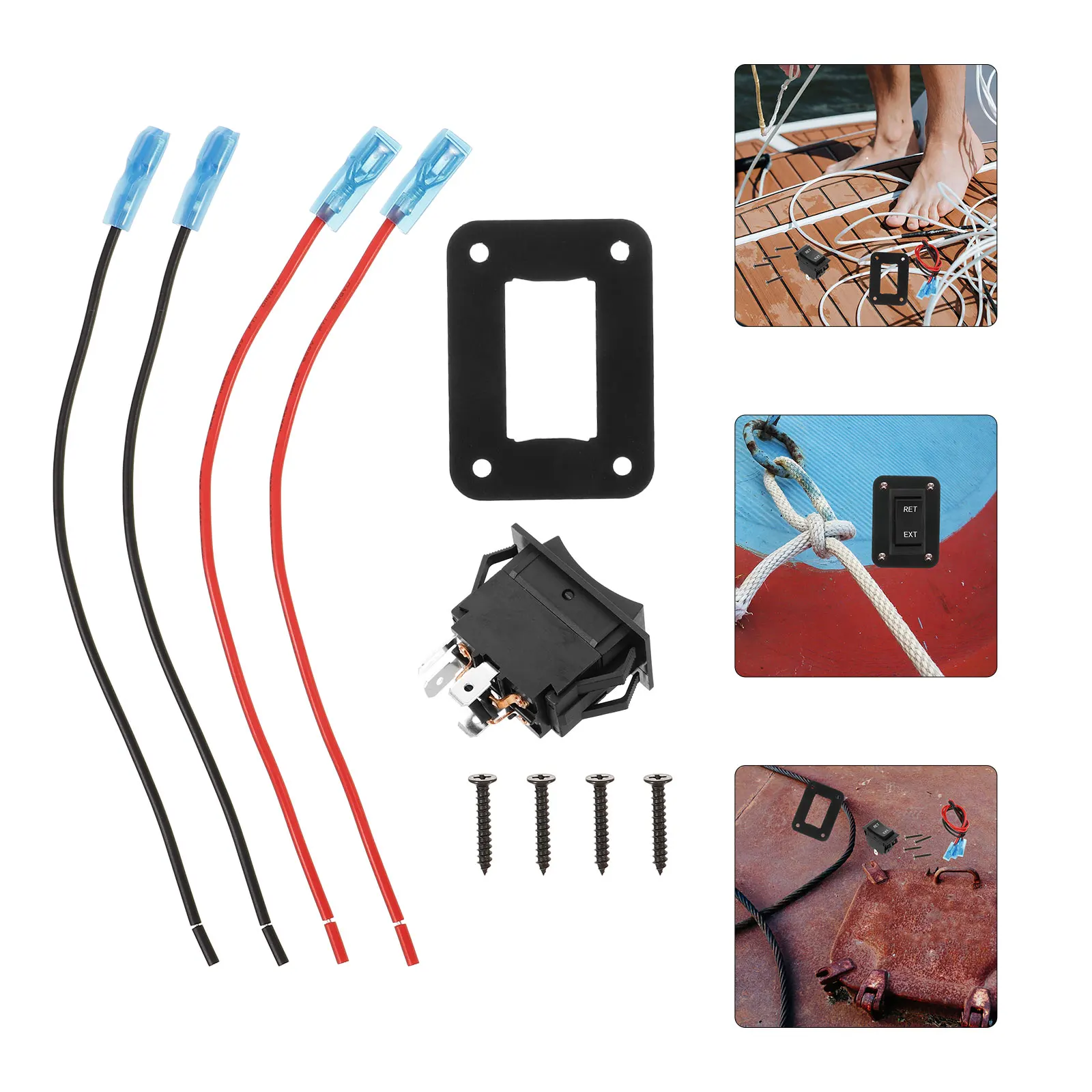 

Heavy Duty 20A 12V Rocker Switch For Rv Marine Automotive Reversing Polarity Electric Trailer Stabilizer Switch 4 Pin