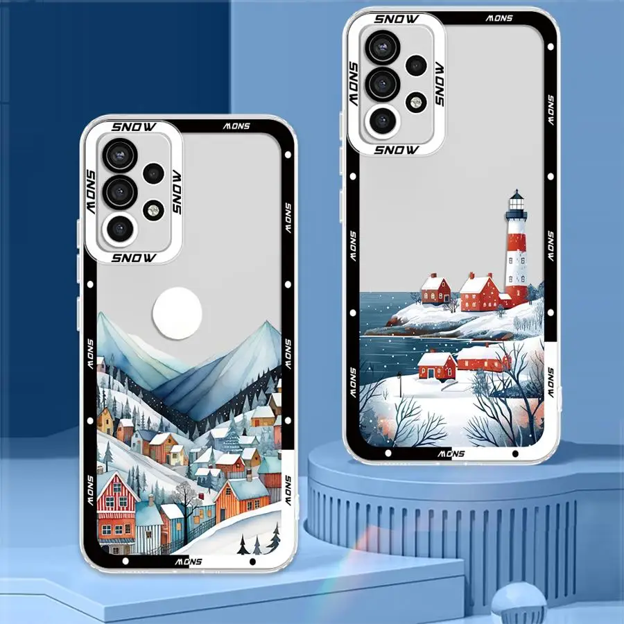 Custodia morbida per Samsung Galaxy A71 A72 A22 A15 A13 A14 A16 A34 A73 A35 A12 A35 A25 Natale Babbo Natale