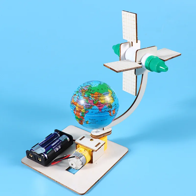 1 Stuks Roterende Baan Satelliet Ruimtevaart Model Diy Handgemaakte Science Gizmo Ruimtestation Speelgoed Voor Kinderen Cadeau Creatief Leren Speelgoed