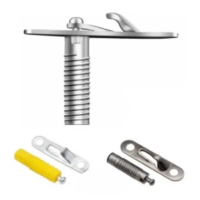 50Pcs Zinc Plastic 2 In 1 Invisible Funiture Cabinet Joiner Connector Spring Loaded Sliding Snap-on Pin Open Wardrobe Bookshelf