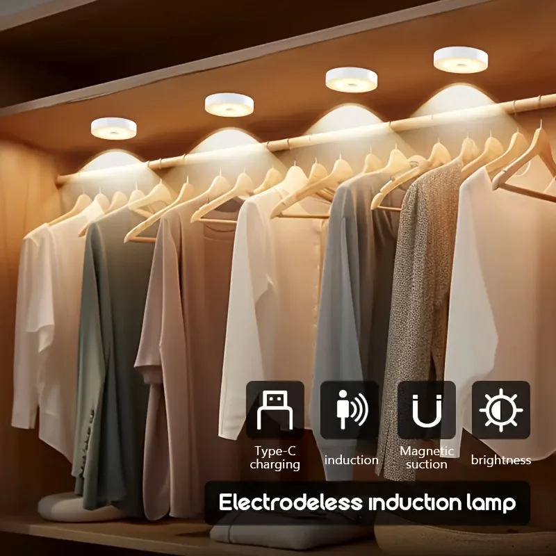 Fotografia 5: Pacote com 2 Luzes Noturnas com Sensor de Movimento, Luzes de Parede USB com Acionamento Automático para Escadas, Corredores, Lado da Cama - Sem Necessidade de Fiação