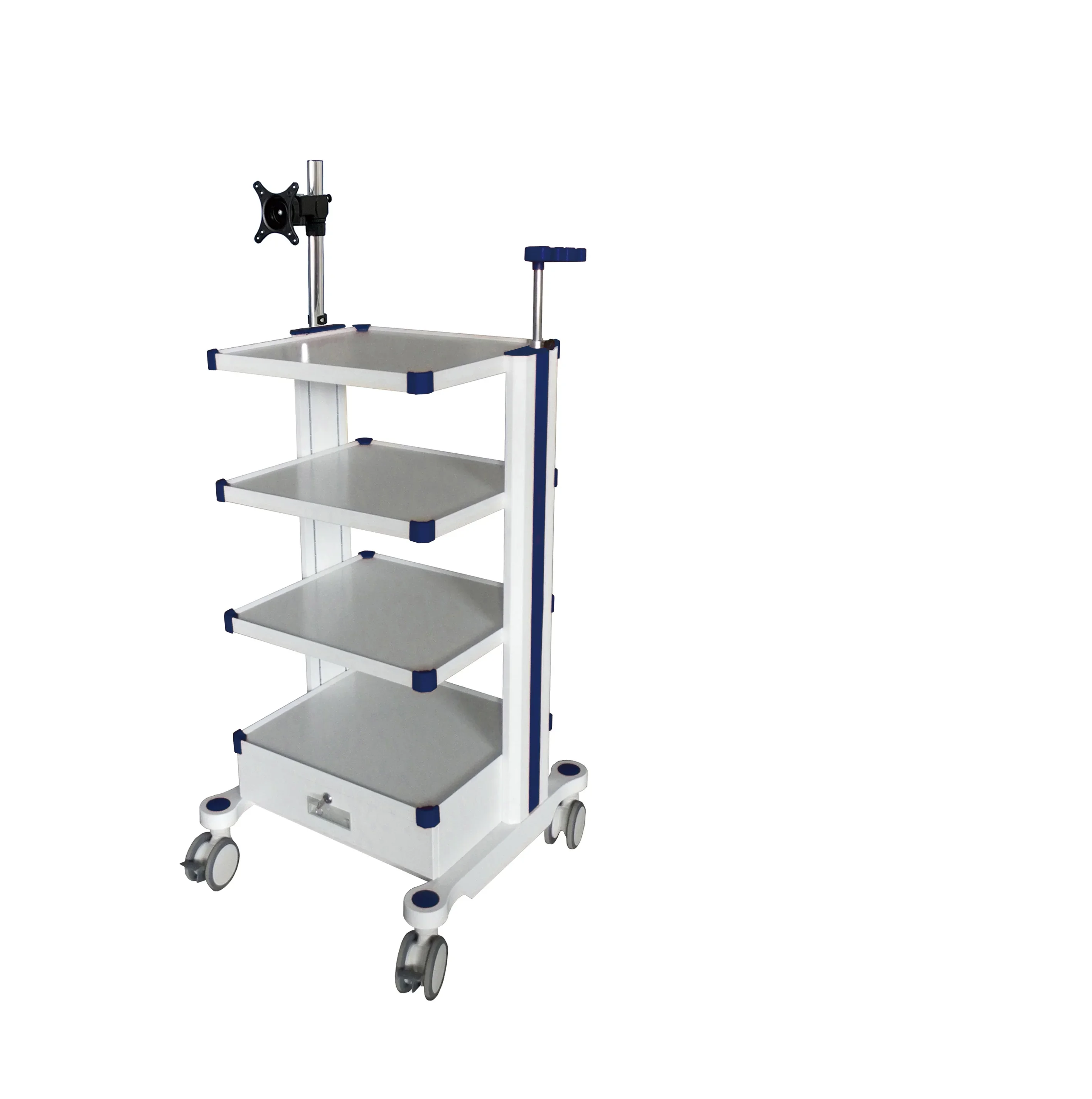 Ginee Medical 5 shelves enough capacity  high quality low price burliness  with drawer Endoscope cart