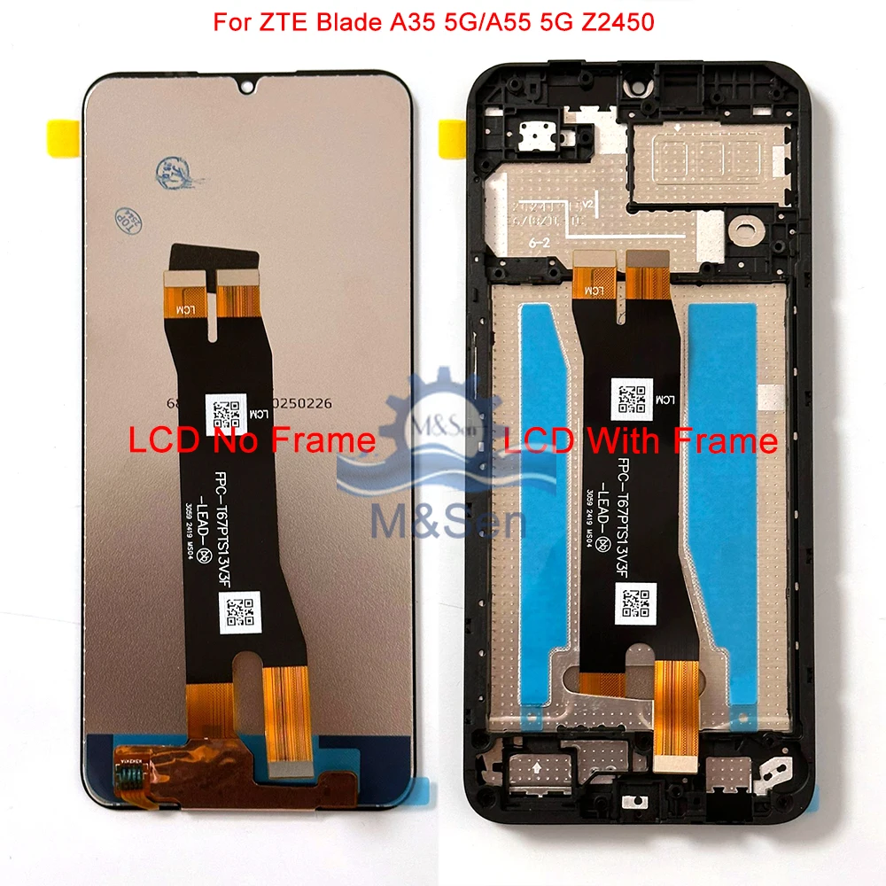 Original For ZTE Blade A35 5G /A35E/A55 5G Z2450 LCD Display Screen +Touch Panel Digitizer For ZTE Blade A75 4G LCD Frame