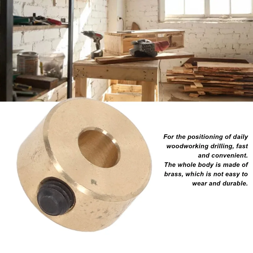 Adjustable Brass Material Drill Stop Collar Yellow Shaft Positioner Brass Drill Bit Depth Stop Collar Drilling