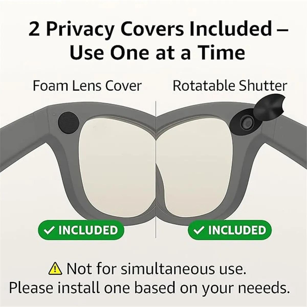 6PCS Smart Glasses LED Light Blocking Stickers Fit for Meta Sliding Reusable Adhesive Eyeglass Camera Cover