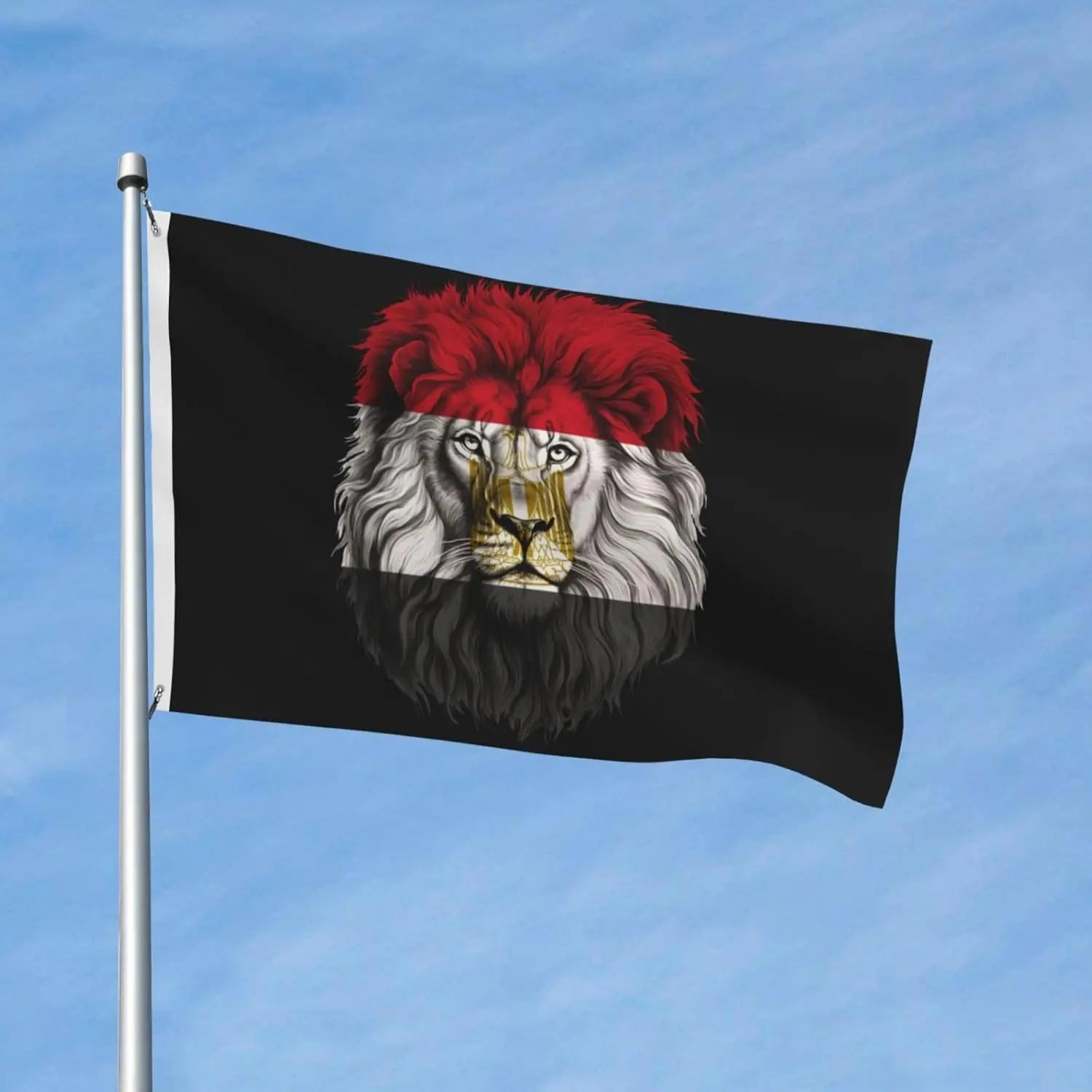 Egypt Egyptians Lion Flag 3x5 Ft Outdoor Flags 3x5 Foot Double-Sided Printing Flag Decorative Banner For Outdoors Vivid Color An