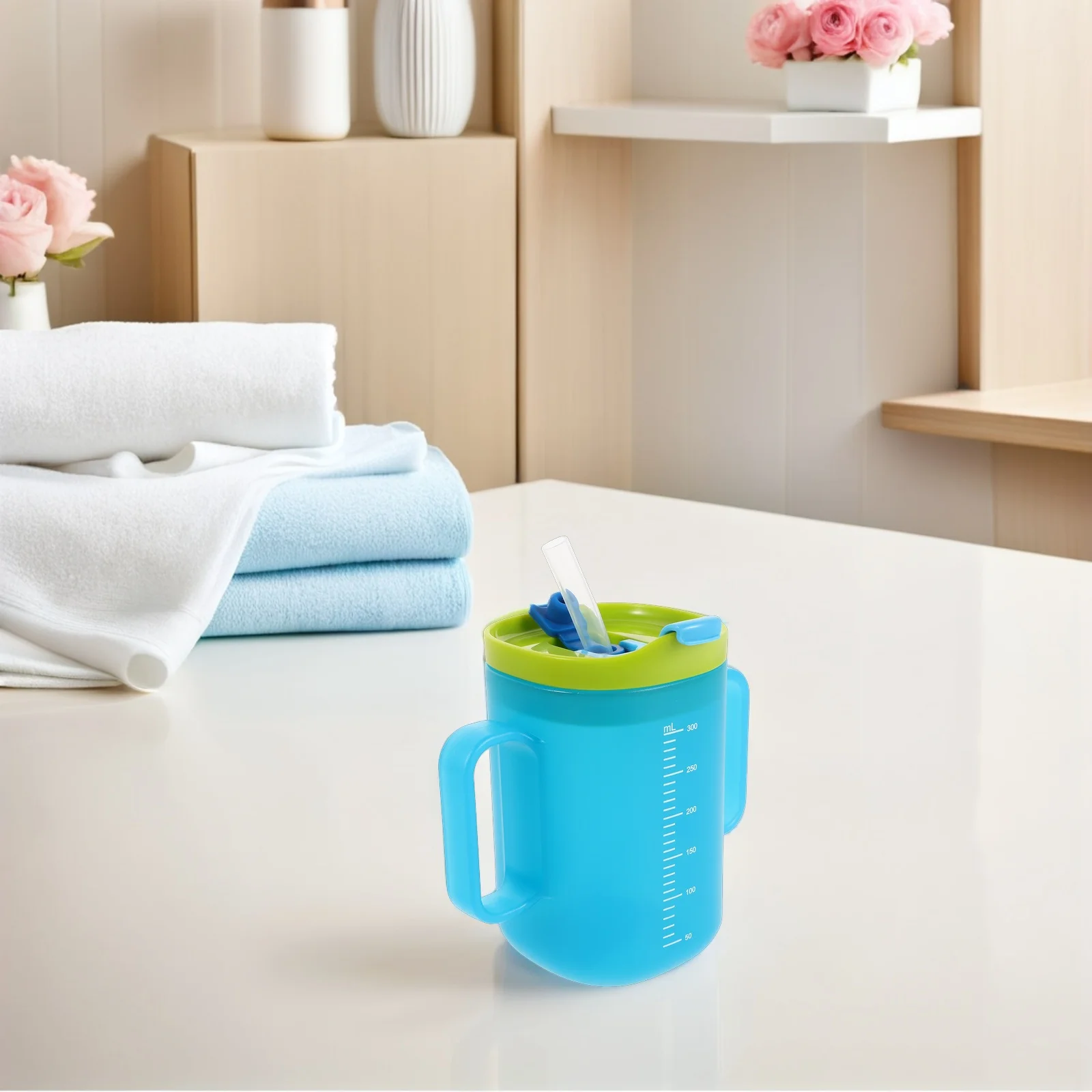 

2pcs Baby Training Cups With Straw Spout Handle Dual Use For Home Travel Durable Pp Leak Proof Sippy Cup For Toddlers Infant