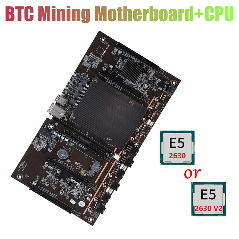 H61 X79 BTC Mining Motherboard With CPU 5X PCI-E 8X LGA 2011 DDR3 Support 3060 3080 GPU For BTC Mining