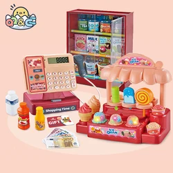 Children's puzzle play toy house girl toy Simulation supermarket cash register electric multifunctional parent-child toy