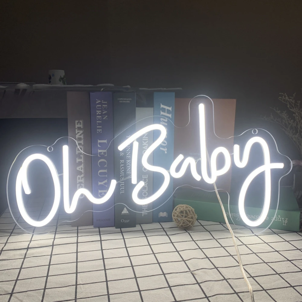 

Neon Sign Oh Baby for Baby Shower Decorations Wedding decor Backdrop Photo Prop Gender Reveal First Birthday Favors