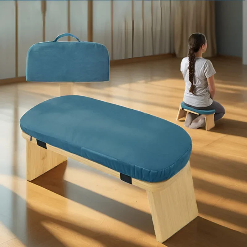 

Wooden Yoga Stools Folding Kneeling Ottomans Modern Portable Stool Living Room Footrest Soft Sitting Footstool Home Furniture