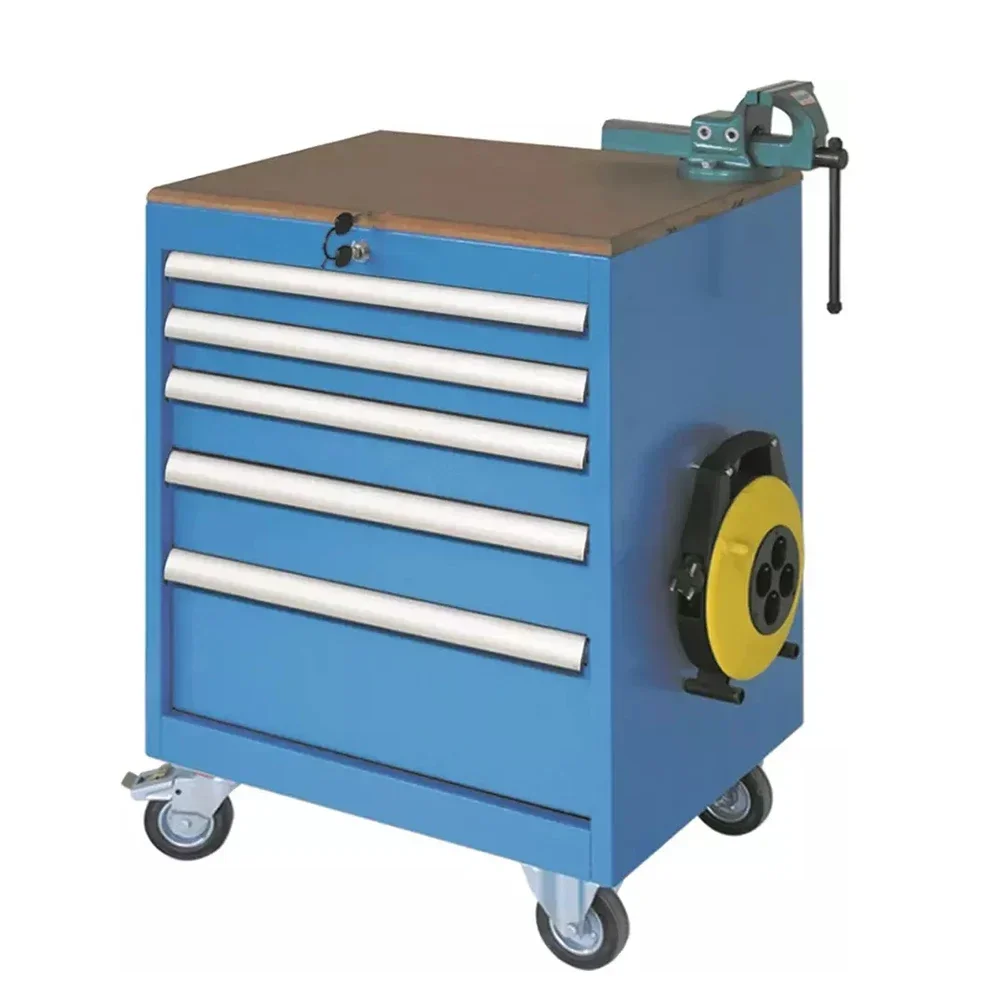 Customized Premium Modular Storage Metal Empty Tool Trolley Tool Cart Blue