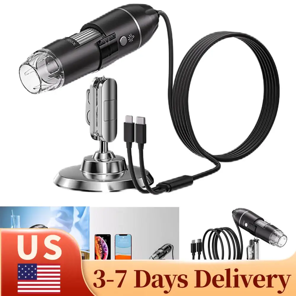 

Цифровой микроскоп 1600X, портативный электронный микроскоп с зумом для оценки ювелирных изделий, видео для IOS и Android