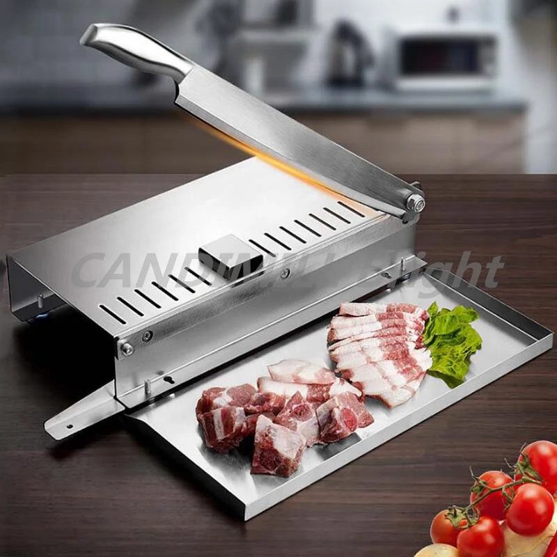 Manual Meat Food Slicer Commercial Household Frozen Chicken Duck Fish and Lamb Bone Cutter Slicing Machine Kitchen Tool