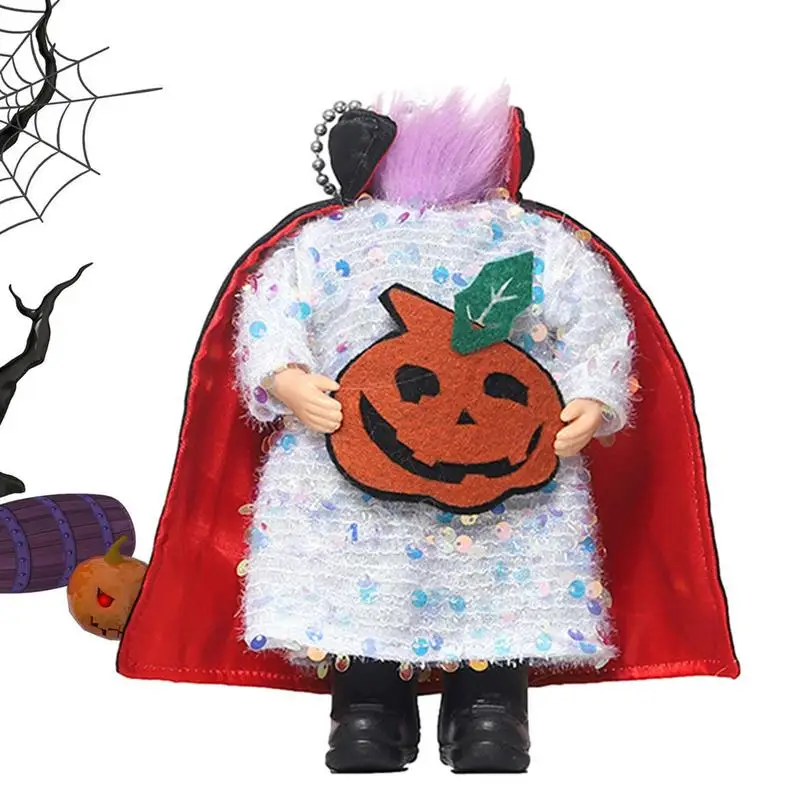 Headless Tricky Doll Cute Headless Zombie Holding Pumpkin Dolls Sequined Pumpkin Handmade Doll Ornament With Cloak Horrific Doll