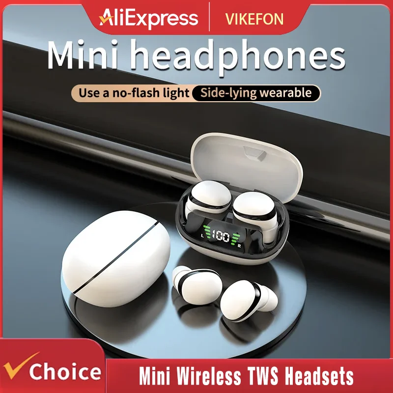 Mini Wireless TWS Bluetooth 5.3 Headsets Invisible Earphones With Mic HiFi Music Earbuds Mobile Phone Universal Headphones