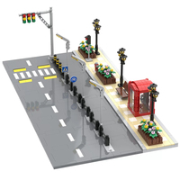MOC Blocks City Friend Street View Plate Traffic Lights Sign Road Base Compatible Railroad Bridge Building Bricks DIY Kid Toys