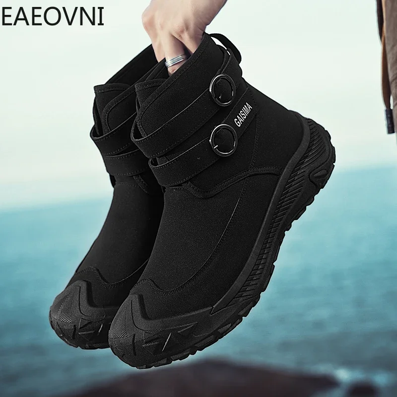 Men's Outdoor Boots Men Winter Boot Man Biker Shoes Tooling Shoe Thick Bottom Hard-wearing British Style EAEOVNI New Arrival Hot