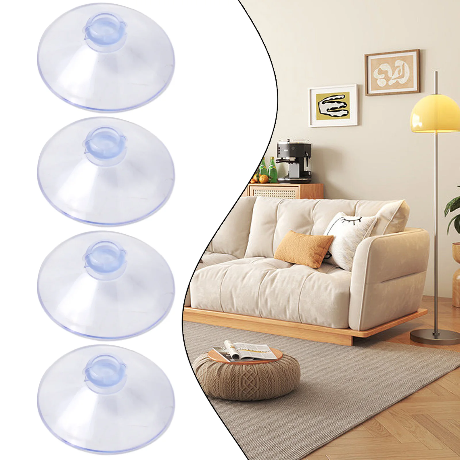 Round Suction Cup Strong Suckers Transparent PVC Wall Hooks 55mm Aesthetics Bathroom Convenient Hanger Kitchen