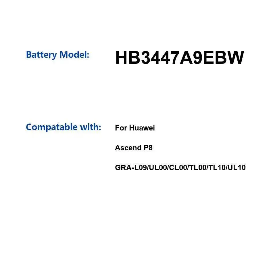 Аккумулятор мобильного телефона HB3447A9EBW 2600 мАч для Huawei Ascend P8 Gra-L09 UL00 CL00 TL00 TL10 UL10