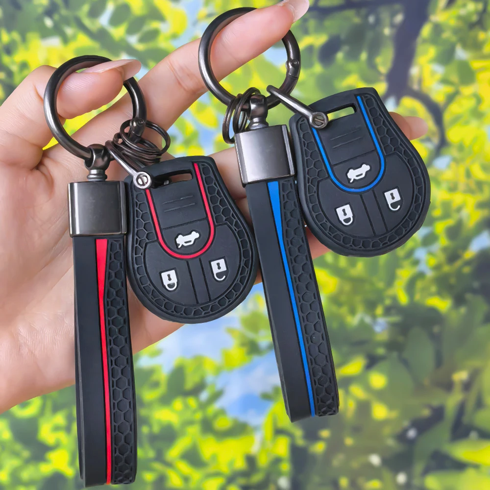 Sleek Honeycomb Grain Remote Key Case With Keychain for Nissan Sylphy Cube Juke Rogue Micra Qashqai Altima Maxima Sentra Versa