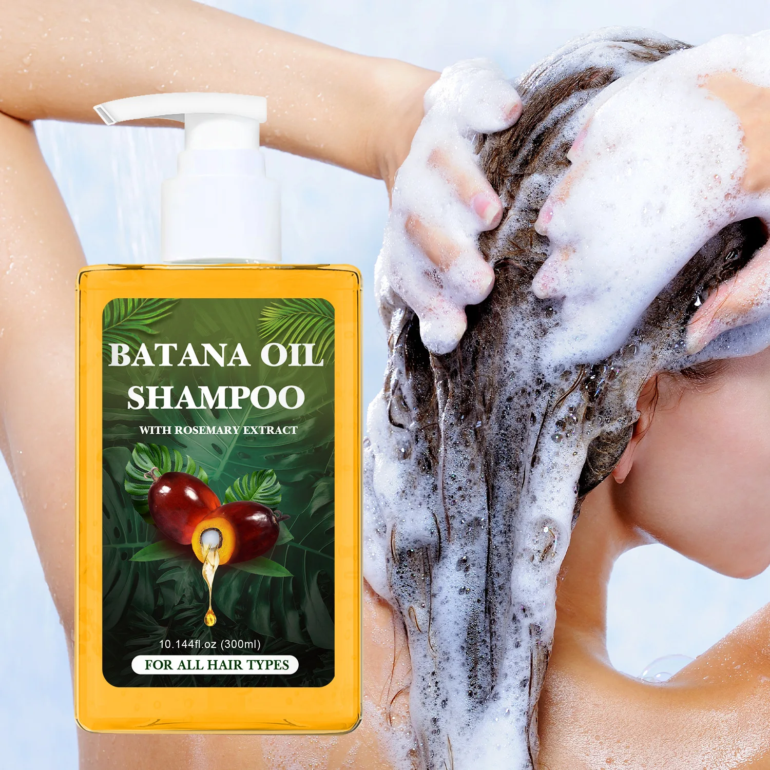Batana Oil Shampoo with Rosemary Extract, Castor Oil  Natural Hair Growth and Nourishing Treatment for All Hair Types.