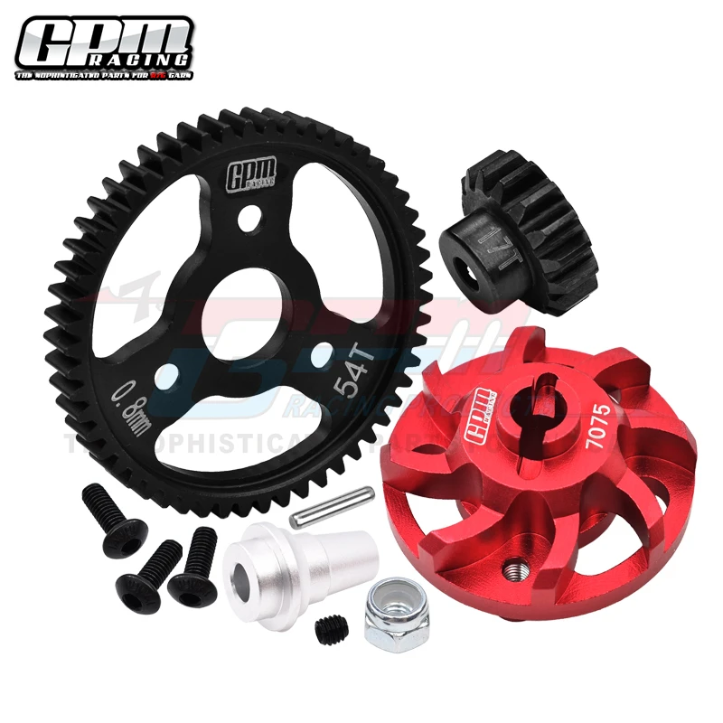 GPM 7075Alu Gear Adapter & 32P/54T & 17T Gear Kit For TRAXXAS 1/10 Slash 4X4 LCG