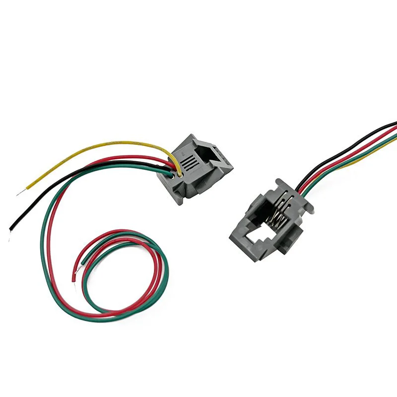 

20PCS 616W wired socket 4P4C telephone landline receiver 4-core rj9 slotted crystal head female socket with 1061 electronic wire